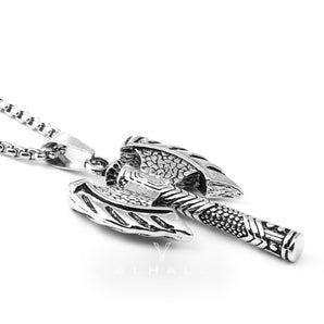Vintage Viking Axe Pendant & Chain