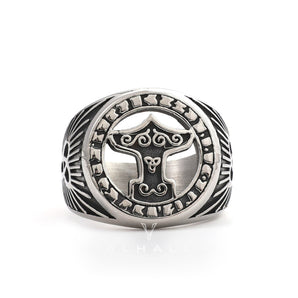 Thor's Hammer Celtic Knot Stainless Steel Viking Ring