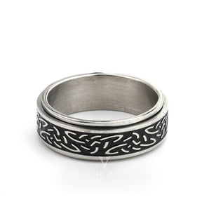 Triquetra Celtic Knot Stainless Steel Spinner Ring