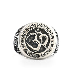 Om Aum Yoga Stainless Steel Ring