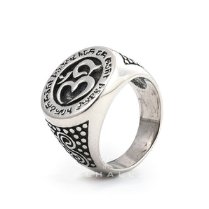 Om Aum Yoga Stainless Steel Ring