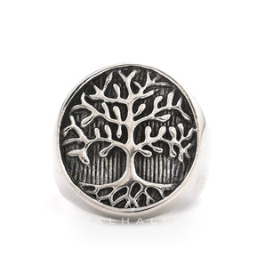 Tree Of Life Stainless Steel Viking Ring