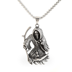 Grim Reaper Stainless Steel Pendant & Chain