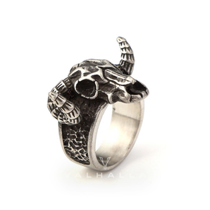 Horned Goat Stainless Steel Satan Ring