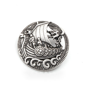 Norse Viking Longship Zinc Alloy Brooch