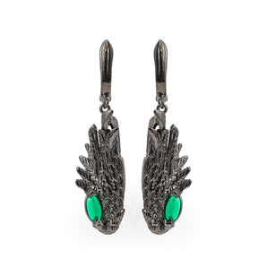 Dark Angel Wing Brass Gothic Earrings Stainless Steel