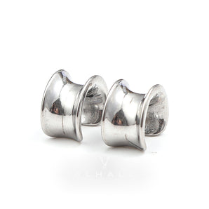 Moon Saddle Human Face Ear Gauge Stainless Steel