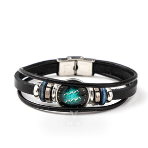 12 Constellation Multi-layer Leather Bracelet