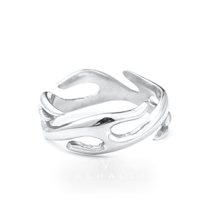 Flame Pattern Stainless Steel Ring