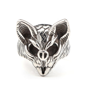 Gothic Cat Stainless Steel Skull Ring