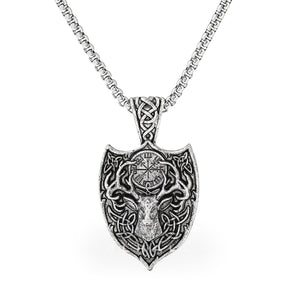 Viking Stag Vegvisir Pendant & Chain