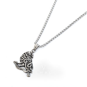 Handcrafted Stainless Steel Raven Necklace