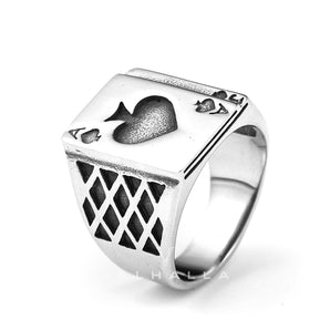 Spades Poker Stainless Steel Ring