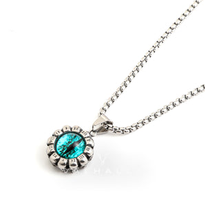Evil Eye Stainless Steel Skull Pendant & Chain