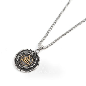 Valknut Ouroboros Stainless Steel Viking Pendant & Chain