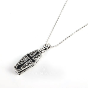 Openable Coffin Skull Pendant & Chain