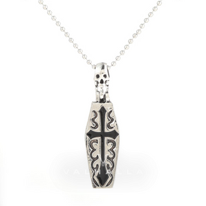 Openable Coffin Skull Pendant & Chain