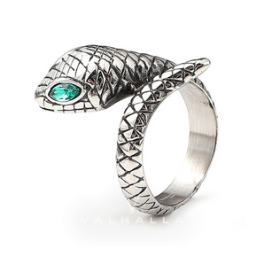 Punk Green-Eyed Snake Stainless Steel Animal Ring