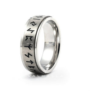 Vegvisir Runes Stainless Steel Spinner Ring