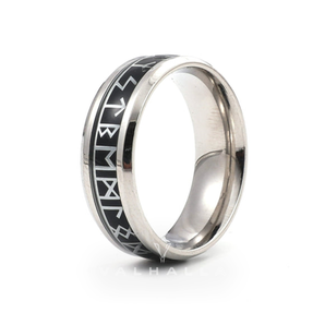 Runic Circle Stainless Steel Viking Ring