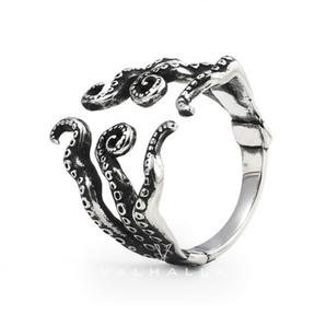 Vintage Octopus Arms Stainless Steel Animal Ring