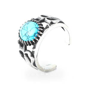 Trident Stainless Steel Turquoise Ring