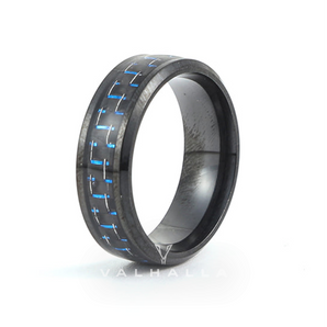 Carbon Fibre Dragon Scale Viking Wedding Rings Stainless Steel
