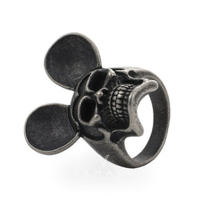 Classic Mickey Stainless Steel Skull Ring