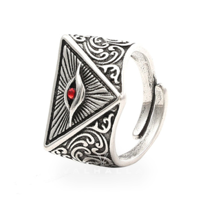 Eye of Providence Sterling Silver Masonic Adjustable Ring