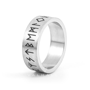 Handcrafted Stainless Steel Wide Rune Ring