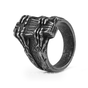 Ghost Claw Coffin Stainless Steel Ring