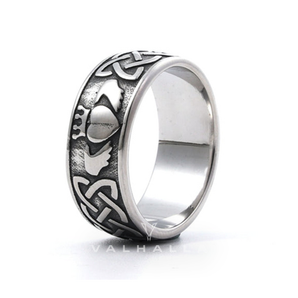 Irish Claddagh Stainless Steel Viking Ring