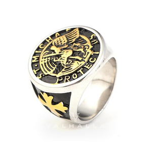 Guardian Angel Templar Knight Stainless Steel Ring