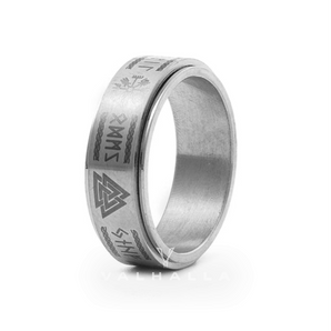 Viking Symbol Stainless Steel Spinner Ring