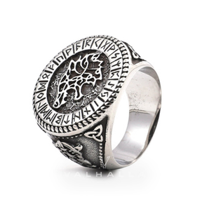 Fenrir Wolf Amulet Signet Viking Ring