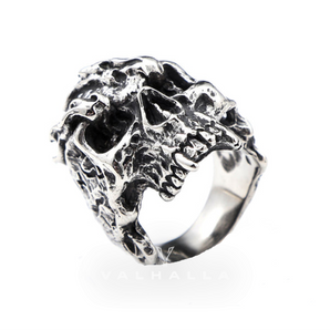 Rise From Ashes Stainless Steel Skull Ring