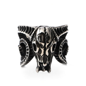 Domineering Sheep Head Stainless Steel Beast Skull Ring