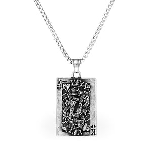 King Of Spades Stainless Steel Poker Pendant