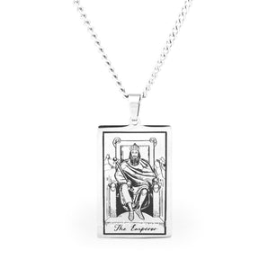 The Emperor Tarot Card Stainless Steel Necklace