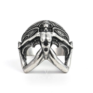 Demon Girl Stainless Steel Goth Ring