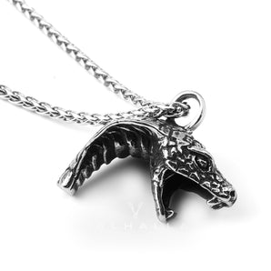 Venomous Cobra Stainless Steel Snake Pendant