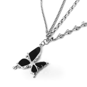 Black Liquid Butterfly Alloy Necklace