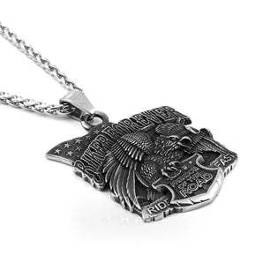Eagle Shield Biker Forever Stainless Steel Pendant