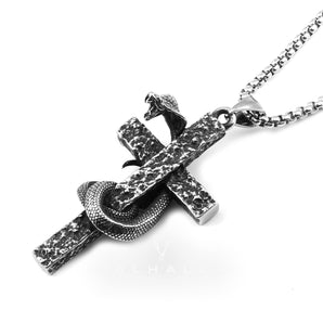 Vintage Celtic Dragon Stainless Steel Cross Pendant