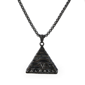 Triangle Pyramid Eye of Ra Stainless Steel Pendant & Chain