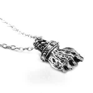 Powerful Fist of Fate Sterling Silver Brass Pendant