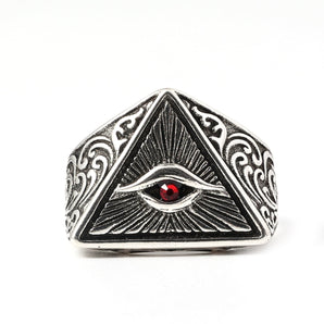 Eye of Providence Sterling Silver Masonic Adjustable Ring