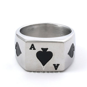 Poker Card Stainless Steel Ring