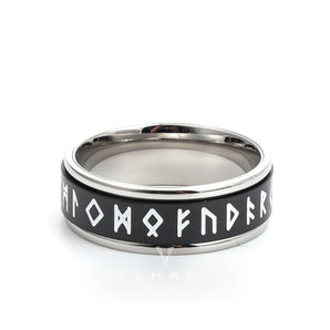 Runes Stainless Steel Spinner Ring