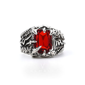 Cool Dragon Claw Stainless Steel CZ Ring